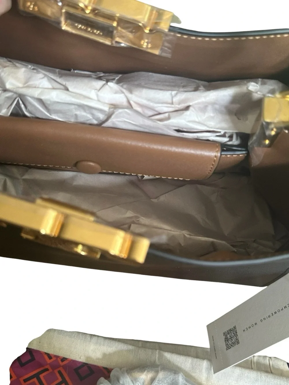 Tory Burch Eleanor Satchel Black Leather Gold Logo Shoulder Bag NWT $795